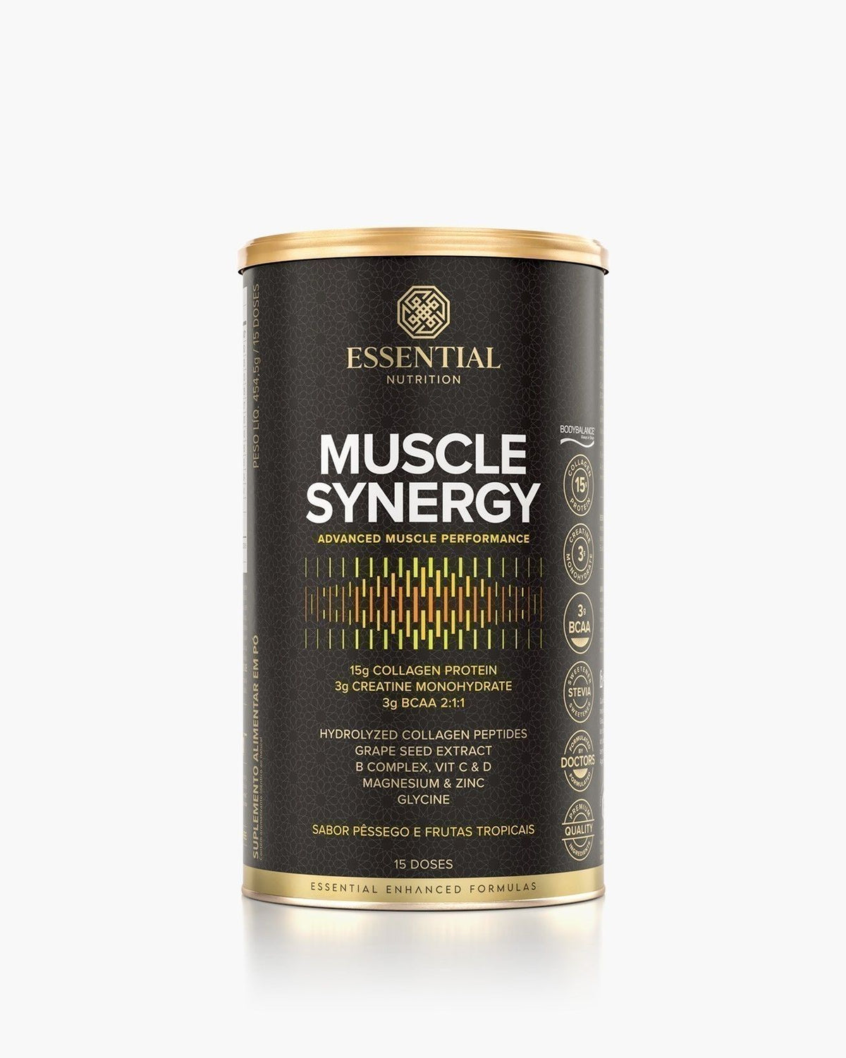 Muscle Synergy Pêssego e Frutas Tropicais Lata 454,5g | 15 doses